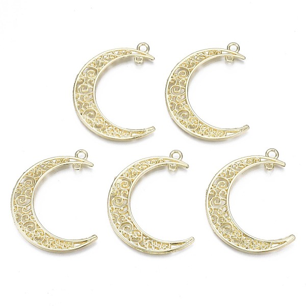 PandaHall Alloy 2-Loop Link Pendants, Moon, Light Gold, 41x30.5x1.5mm, Hole: 1.2mm Alloy Moon
PandaHall Alloy 2-Loop Link Pendants, Moon, Light Gold, 41x30.5x1.5mm, Hole: 1.2mm Alloy Moon