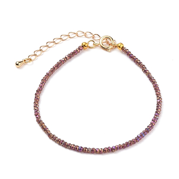 PandaHall Faceted Electroplate Glass Beaded Bracelets, with Golden Plated Brass Spring Ring Clasps, Rondelle, Rosy Brown, 7-1/2 inch(19cm)...
PandaHall Faceted Electroplate Glass Beaded Bracelets, with Golden Plated Brass Spring Ring Clasps, Rondelle, Rosy Brown, 7-1/2 inch(19cm)...