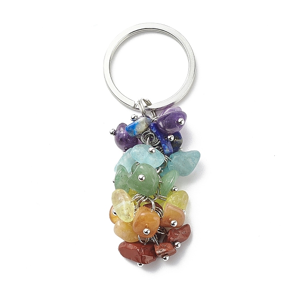 PandaHall Chakra Theme Natural Gemstone Chip Bead Keychain, with 304 Stainless Steel Findings, Platinum, 6.5cm Mixed Stone Chip
PandaHall Chakra Theme Natural Gemstone Chip Bead Keychain, with 304 Stainless Steel Findings, Platinum, 6.5cm Mixed Stone Chip