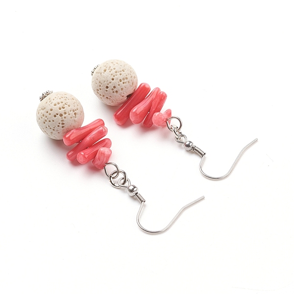 PandaHall Natural Lava Rock Dangle Earrings, with Synthetic Gemstones, Alloy Spacer Beads and Stainless Steel Earring Hooks, Round, White...
PandaHall Natural Lava Rock Dangle Earrings, with Synthetic Gemstones, Alloy Spacer Beads and Stainless Steel Earring Hooks, Round, White...