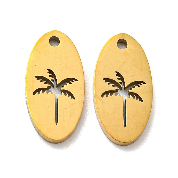 PandaHall 304 Stainless Steel Charms, Laser Cut, Coconut Tree, Golden, Oval, 11.7x6x1mm, Hole: 1mm 304 Stainless Steel Oval
PandaHall 304 Stainless Steel Charms, Laser Cut, Coconut Tree, Golden, Oval, 11.7x6x1mm, Hole: 1mm 304 Stainless Steel Oval