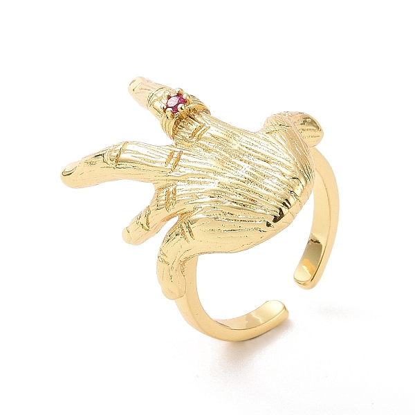 PandaHall Cubic Zirconia Hand Open Cuff Ring, Real 18K Gold Plated Brass Wide Ring for Women, Deep Pink, US Size 6 1/2(16.9mm) Brass+Cubic...
PandaHall Cubic Zirconia Hand Open Cuff Ring, Real 18K Gold Plated Brass Wide Ring for Women, Deep Pink, US Size 6 1/2(16.9mm) Brass+Cubic...