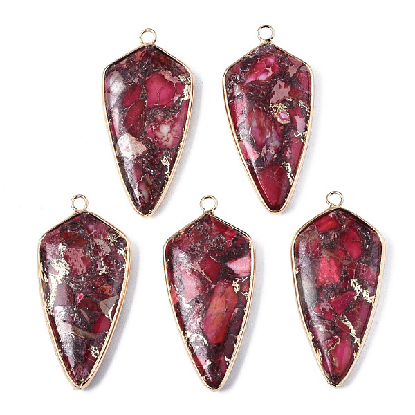 PandaHall Assembled Synthetic Bronzite and Imperial Jasper Pendants, with Light Gold Iron Loop and Brass Edge, Teardrop, 45x21x6mm, Hole...
PandaHall Assembled Synthetic Bronzite and Imperial Jasper Pendants, with Light Gold Iron Loop and Brass Edge, Teardrop, 45x21x6mm, Hole...