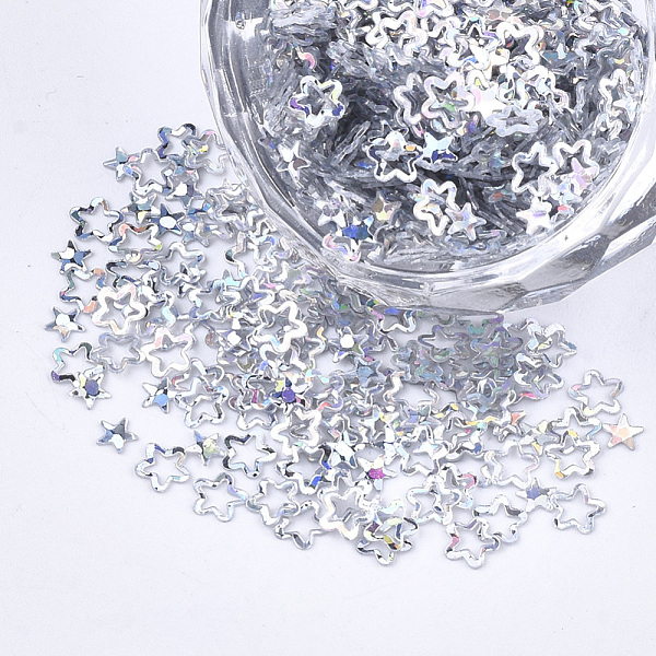 PandaHall Shining Nail Art Glitter, Manicure Sequins, DIY Sparkly Paillette Tips Nail, Star, Silver, 2~4x2~4x0.3mm Plastic Star Silver
PandaHall Shining Nail Art Glitter, Manicure Sequins, DIY Sparkly Paillette Tips Nail, Star, Silver, 2~4x2~4x0.3mm Plastic Star Silver