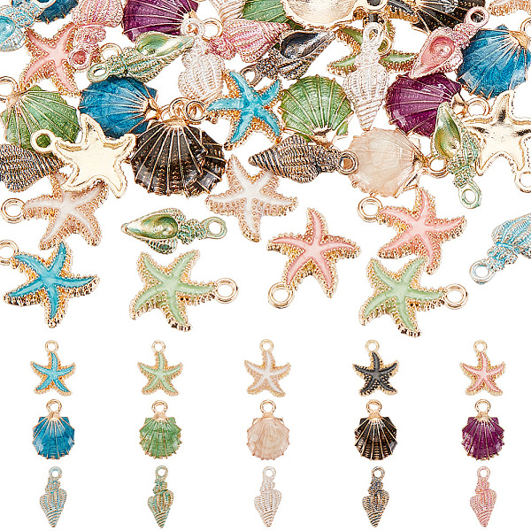 PandaHall PH 60pcs 15 Styles Starfish Charms Enamel Shell Pendants Metal Spiral Shell Charms Ocean Seashell Dangle Charms Beads for Beach..., Multicolor
PandaHall PH 60pcs 15 Styles Starfish Charms Enamel Shell Pendants Metal Spiral Shell Charms Ocean Seashell Dangle Charms Beads for Beach..., Multicolor