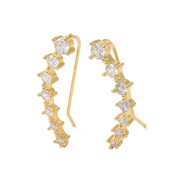 PandaHall Clear Cubic Zirconia Curved Bar Dangle Earrings, Brass Jewelry for Women, Real 18K Gold Plated, 27~28x6~9mm Cubic Zirconia Clear
PandaHall Clear Cubic Zirconia Curved Bar Dangle Earrings, Brass Jewelry for Women, Real 18K Gold Plated, 27~28x6~9mm Cubic Zirconia Clear