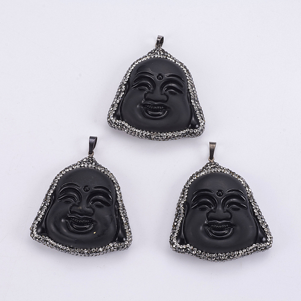 PandaHall Glass Big Pendants, with Polymer Clay Rhinestone & Brass Findings, Buddha, Gunmetal, Black, 50~51x45~46x14mm, Hole: 5x8mm...
PandaHall Glass Big Pendants, with Polymer Clay Rhinestone & Brass Findings, Buddha, Gunmetal, Black, 50~51x45~46x14mm, Hole: 5x8mm...