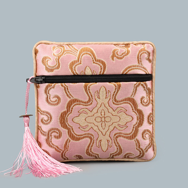 PandaHall Chinese Style Square Cloth Zipper Pouches, with Random Color Tassels and Auspicious Clouds Pattern, Pink, 12~13x12~13cm Cloth...
PandaHall Chinese Style Square Cloth Zipper Pouches, with Random Color Tassels and Auspicious Clouds Pattern, Pink, 12~13x12~13cm Cloth...