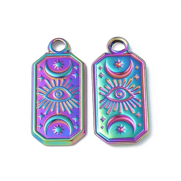 PandaHall Ion Plating(IP) 304 Stainless Steel Pendants, Rectangle with Moon & Eye, Rainbow Color, 23x11x2mm, Hole: 2mm 304 Stainless Steel...
PandaHall Ion Plating(IP) 304 Stainless Steel Pendants, Rectangle with Moon & Eye, Rainbow Color, 23x11x2mm, Hole: 2mm 304 Stainless Steel...