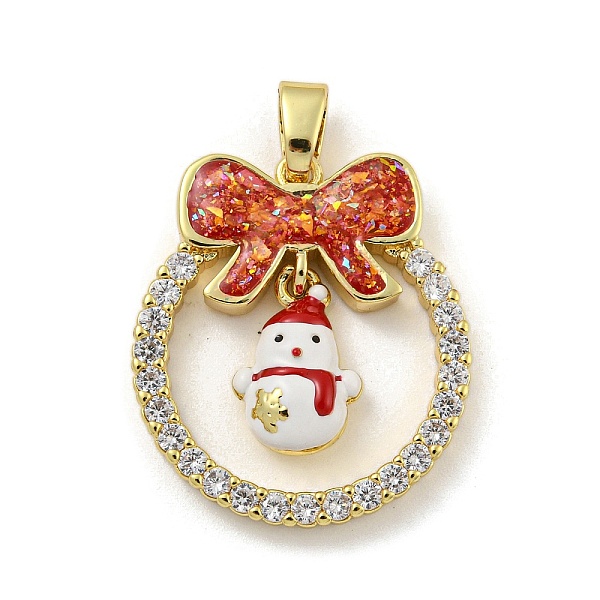 PandaHall Christmas Brass Micro Pave Cubic Zirconia Pendant, with Enamel and Synthetic Opal, Christmas Wreath, FireBrick, 25.5x22.5x5mm..., Red
PandaHall Christmas Brass Micro Pave Cubic Zirconia Pendant, with Enamel and Synthetic Opal, Christmas Wreath, FireBrick, 25.5x22.5x5mm..., Red