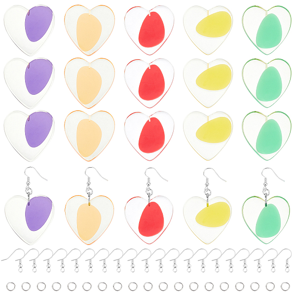 PandaHall DIY Dangle Earring Making Kits, 20Pcs 5 Colors Heart Transparent Resin Beads, with Iron Jump Rings & Pin, Brass Earring Hooks..., Multicolor
PandaHall DIY Dangle Earring Making Kits, 20Pcs 5 Colors Heart Transparent Resin Beads, with Iron Jump Rings & Pin, Brass Earring Hooks..., Multicolor
