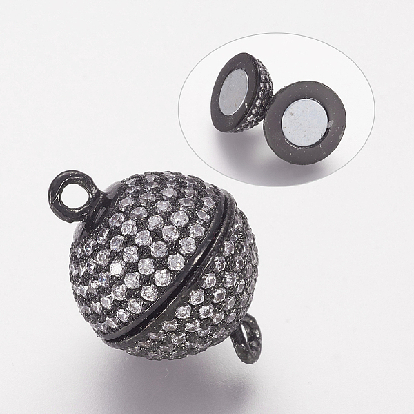 PandaHall Brass Micro Pave Cubic Zirconia Magnetic Clasps with Loops, Round, Gunmetal, 17x12mm, Hole: 1.5mm Brass+Cubic Zirconia Round Clear
PandaHall Brass Micro Pave Cubic Zirconia Magnetic Clasps with Loops, Round, Gunmetal, 17x12mm, Hole: 1.5mm Brass+Cubic Zirconia Round Clear