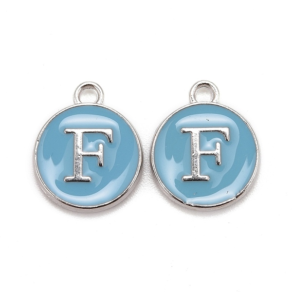 PandaHall Platinum Plated Alloy Enamel Charms, Cadmium Free & Lead Free, Enamelled Sequins, Flat Round with Letter, Letter.F, 14x12x2mm...
PandaHall Platinum Plated Alloy Enamel Charms, Cadmium Free & Lead Free, Enamelled Sequins, Flat Round with Letter, Letter.F, 14x12x2mm...
