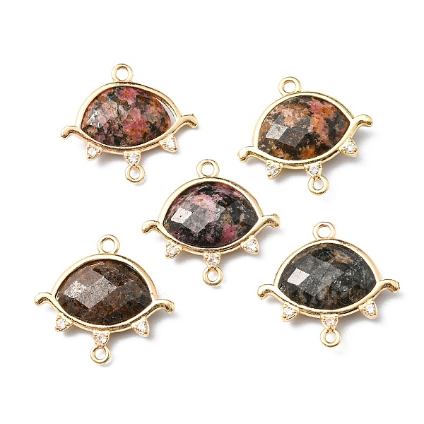 PandaHall Natural Rhodonite Links, with Light Gold Plated Edge Brass Loops and Crystal Rhinestone, Faceted, Eye, 21x20x5mm, Hole: 1.2mm and..., Clear
PandaHall Natural Rhodonite Links, with Light Gold Plated Edge Brass Loops and Crystal Rhinestone, Faceted, Eye, 21x20x5mm, Hole: 1.2mm and..., Clear