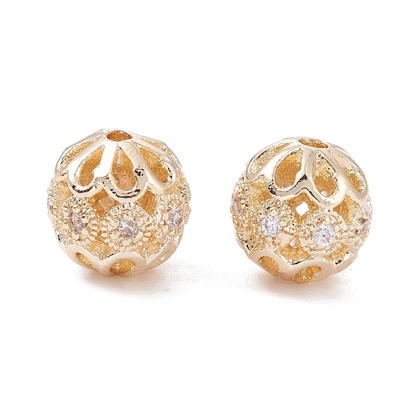 PandaHall Rack Plating Brass Micro Pave Clear Cubic Zirconia Beads, Long-Lasting Plated, Round with Flower, Real 14K Gold Plated, 8mm, Hole...
PandaHall Rack Plating Brass Micro Pave Clear Cubic Zirconia Beads, Long-Lasting Plated, Round with Flower, Real 14K Gold Plated, 8mm, Hole...