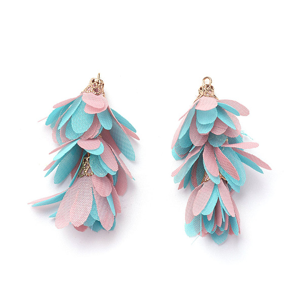 PandaHall Iron Big Pendants, with Chiffon, Flower, Golden, Mixed Color, 50~52x22~28mm, Hole: 2mm Cloth Flower Multicolor
PandaHall Iron Big Pendants, with Chiffon, Flower, Golden, Mixed Color, 50~52x22~28mm, Hole: 2mm Cloth Flower Multicolor