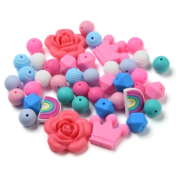 PandaHall HOBBIESAY 12 Style Silicone Beads, Chewing Beads For Teethers, DIY Nursing Necklaces Making, Rainbow & Crown & Flower, Mixed Color..., Multicolor
PandaHall HOBBIESAY 12 Style Silicone Beads, Chewing Beads For Teethers, DIY Nursing Necklaces Making, Rainbow & Crown & Flower, Mixed Color..., Multicolor