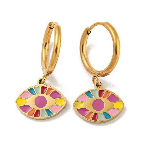PandaHall Golden 304 Stainless Steel Hoop Earrings, Eye 316 Surgical Stainless Steel Enamel Drop Earrings, Colorful, 24x12mm 304 Stainless...
PandaHall Golden 304 Stainless Steel Hoop Earrings, Eye 316 Surgical Stainless Steel Enamel Drop Earrings, Colorful, 24x12mm 304 Stainless...