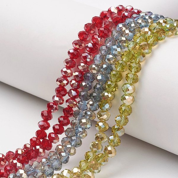 PandaHall Electroplate Glass Beads Strands, Half Plated, Rainbow Plated, Faceted, Rondelle, Mixed Color, 6x5mm, Hole: 1mm, about..., Multicolor
PandaHall Electroplate Glass Beads Strands, Half Plated, Rainbow Plated, Faceted, Rondelle, Mixed Color, 6x5mm, Hole: 1mm, about..., Multicolor