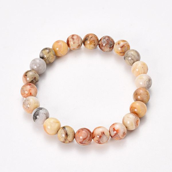 PandaHall Natural Crazy Agate Beaded Stretch Bracelets, Round, 2-1/8 inch(55mm), bead: 8~9mm Natural Agate
PandaHall Natural Crazy Agate Beaded Stretch Bracelets, Round, 2-1/8 inch(55mm), bead: 8~9mm Natural Agate