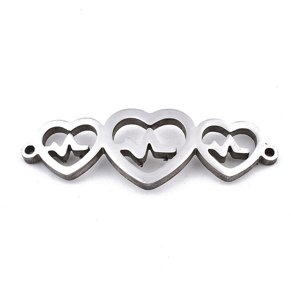 PandaHall 304 Stainless Steel Link Connectors, Laser Cut, Heart with Electrocardiograph, Stainless Steel Color, 10.5x30.5x1.5mm, Hole: 1mm...
PandaHall 304 Stainless Steel Link Connectors, Laser Cut, Heart with Electrocardiograph, Stainless Steel Color, 10.5x30.5x1.5mm, Hole: 1mm...