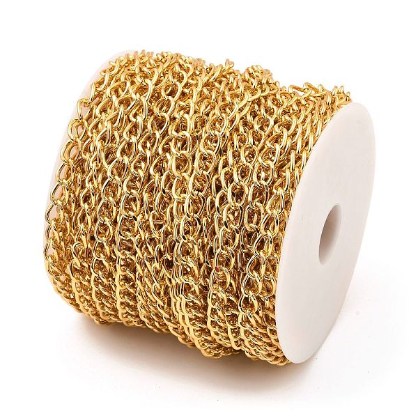 PandaHall Oxidation Aluminum Cuban Link Chains, Unwelded, with Spool, Golden, 9.5x7x1.5mm, about 98.43 Feet(30m)/Roll Aluminum
PandaHall Oxidation Aluminum Cuban Link Chains, Unwelded, with Spool, Golden, 9.5x7x1.5mm, about 98.43 Feet(30m)/Roll Aluminum