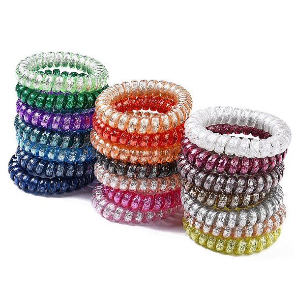 PandaHall Plastic Telephone Cord Elastic Hair Ties, Ponytail Holder, Mixed Color, 35~39mm Plastic Multicolor
PandaHall Plastic Telephone Cord Elastic Hair Ties, Ponytail Holder, Mixed Color, 35~39mm Plastic Multicolor