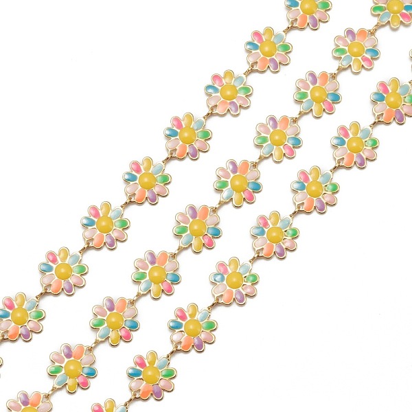 PandaHall Handmade Golden Brass Enamel Link Chains, with Spool, Unwelded, Long-Lasting Plated, Flower, Colorful, 13.5x10x1mm, 32.8 Feet...
PandaHall Handmade Golden Brass Enamel Link Chains, with Spool, Unwelded, Long-Lasting Plated, Flower, Colorful, 13.5x10x1mm, 32.8 Feet...
