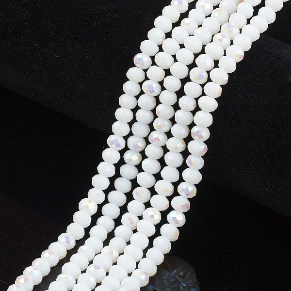 PandaHall Electroplate Opaque Solid Color Glass Beads Strands, Half Rainbow Plated, Faceted, Rondelle, White, 6x5mm, Hole: 1mm, about...
PandaHall Electroplate Opaque Solid Color Glass Beads Strands, Half Rainbow Plated, Faceted, Rondelle, White, 6x5mm, Hole: 1mm, about...
