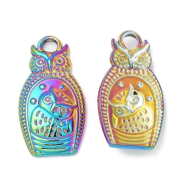 PandaHall 304 Stainless Steel Pendants, Owl Charm, Rainbow Color, 20x10.5x3mm, Hole: 2mm 304 Stainless Steel Owl
PandaHall 304 Stainless Steel Pendants, Owl Charm, Rainbow Color, 20x10.5x3mm, Hole: 2mm 304 Stainless Steel Owl