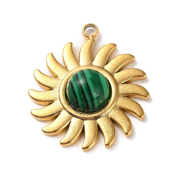 PandaHall Synthetic Malachite Sun Pendants, Golden Plated 304 Stainless Steel Sun Charms, 19.5x17x4.5mm, Hole: 1.6mm Malachite Sun
PandaHall Synthetic Malachite Sun Pendants, Golden Plated 304 Stainless Steel Sun Charms, 19.5x17x4.5mm, Hole: 1.6mm Malachite Sun