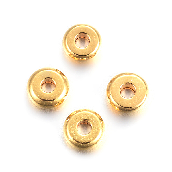 PandaHall 304 Stainless Steel Spacer Beads, Flat Round, Real 18K Gold Plated, 4x1.2mm, Hole: 1.2mm 304 Stainless Steel Flat Round
PandaHall 304 Stainless Steel Spacer Beads, Flat Round, Real 18K Gold Plated, 4x1.2mm, Hole: 1.2mm 304 Stainless Steel Flat Round