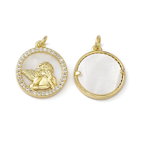 PandaHall Rack Plating Brass Cubic Zirconia Pendants, with Shell & Jump Ring, Flat Round with Angel Pattern Charms, Cadmium Free & Nickel..., White
PandaHall Rack Plating Brass Cubic Zirconia Pendants, with Shell & Jump Ring, Flat Round with Angel Pattern Charms, Cadmium Free & Nickel..., White
