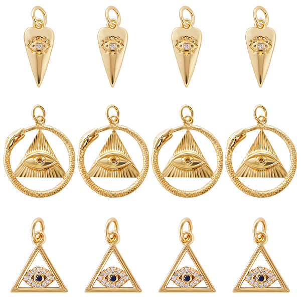 PandaHall CREATCABIN 12Pcs 3 Style Brass Pendants, with Cubic Zirconia, Evil Eye Charm, Golden, 13~22x7~20x1.5~3.5mm, Hole: 2.4~3.5mm..., Multicolor
PandaHall CREATCABIN 12Pcs 3 Style Brass Pendants, with Cubic Zirconia, Evil Eye Charm, Golden, 13~22x7~20x1.5~3.5mm, Hole: 2.4~3.5mm..., Multicolor