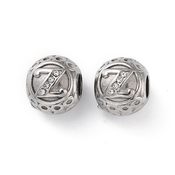 PandaHall 304 Stainless Steel Rhinestone European Beads, Round Large Hole Beads, Real 18K Gold Plated, Round with Letter, Letter Z, 11x10mm..., Clear
PandaHall 304 Stainless Steel Rhinestone European Beads, Round Large Hole Beads, Real 18K Gold Plated, Round with Letter, Letter Z, 11x10mm..., Clear