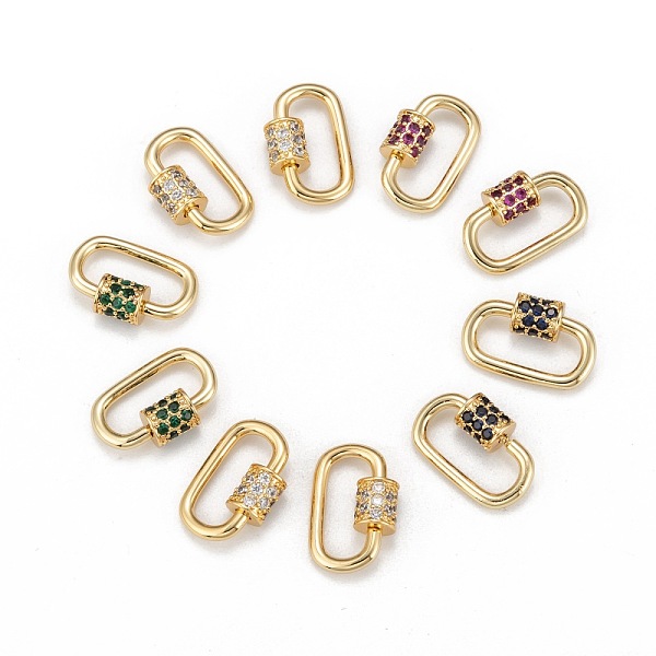 PandaHall Brass Micro Pave Cubic Zirconia Screw Carabiner Lock Charms, for Necklaces Making, Oval, Golden, Mixed Color, 19x12x2mm, Opening..., Multicolor
PandaHall Brass Micro Pave Cubic Zirconia Screw Carabiner Lock Charms, for Necklaces Making, Oval, Golden, Mixed Color, 19x12x2mm, Opening..., Multicolor