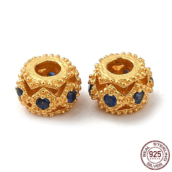PandaHall Matte Gold Color 925 Sterling Silver Beads, Hollow Rondelle, Midnight Blue, 4.5x3mm, Hole: 1.6mm Sterling Silver Rondelle
PandaHall Matte Gold Color 925 Sterling Silver Beads, Hollow Rondelle, Midnight Blue, 4.5x3mm, Hole: 1.6mm Sterling Silver Rondelle