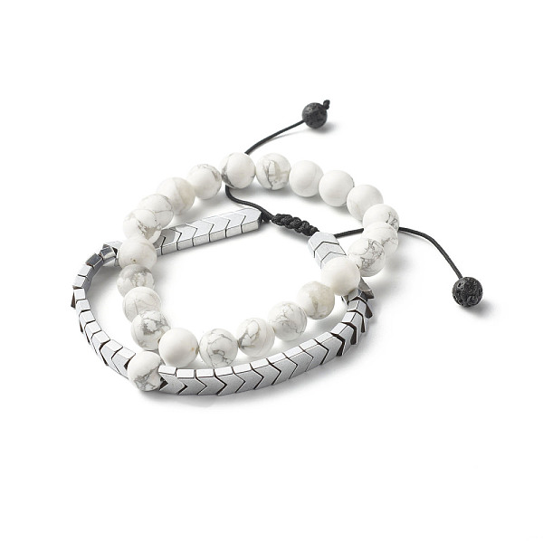 PandaHall Natural Howlite Stretch Bracelets Set for Girl Women, Arrows Non-magnetic Synthetic Hematite Braided Bead Bracelets, Natural Lava..., White
PandaHall Natural Howlite Stretch Bracelets Set for Girl Women, Arrows Non-magnetic Synthetic Hematite Braided Bead Bracelets, Natural Lava..., White