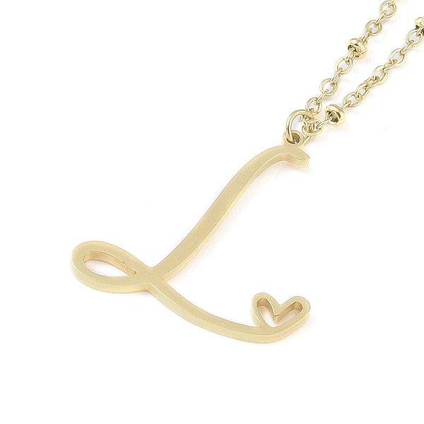 PandaHall 304 Stainless Steel Pendant Necklaces, Letter Charms, Letter L, 16.22 inch(41.2cm), Pendant: 26x23x1.3mm 304 Stainless Steel...
PandaHall 304 Stainless Steel Pendant Necklaces, Letter Charms, Letter L, 16.22 inch(41.2cm), Pendant: 26x23x1.3mm 304 Stainless Steel...