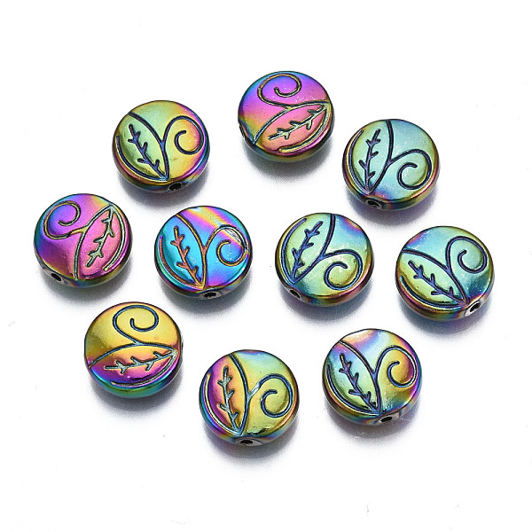 PandaHall Rack Plating Rainbow Color Alloy Beads, Cadmium Free & Nickel Free & Lead Free, Flat Round with Grass, 11x4mm, Hole: 1.2mm Alloy...
PandaHall Rack Plating Rainbow Color Alloy Beads, Cadmium Free & Nickel Free & Lead Free, Flat Round with Grass, 11x4mm, Hole: 1.2mm Alloy...