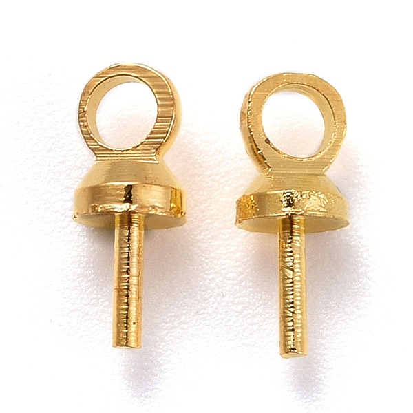 PandaHall Brass Cup Peg Bails Pendants, For Half Drilled Bead, Golden, 7x3mm, Hole: 1.5mm, Pin: 0.5mm, 100pcs/bag Brass
PandaHall Brass Cup Peg Bails Pendants, For Half Drilled Bead, Golden, 7x3mm, Hole: 1.5mm, Pin: 0.5mm, 100pcs/bag Brass