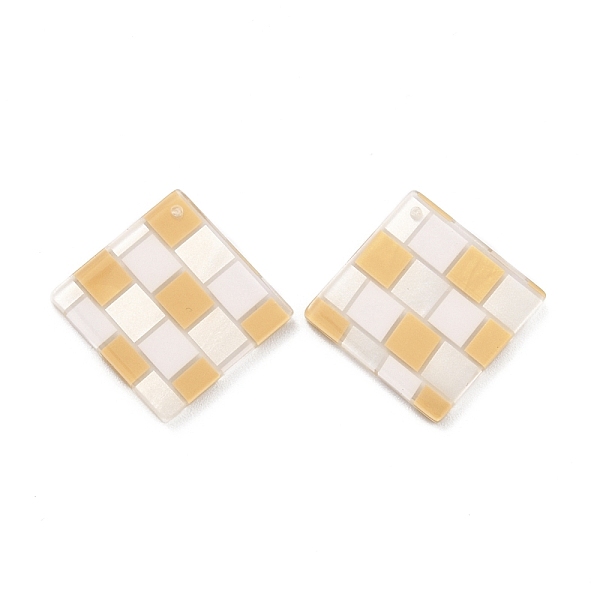 PandaHall Checkerboard Style Rhombus Acrylic Pendants, Goldenrod, 28x28x2.5mm, Hole: 1.2mm Acrylic Rhombus Gold
PandaHall Checkerboard Style Rhombus Acrylic Pendants, Goldenrod, 28x28x2.5mm, Hole: 1.2mm Acrylic Rhombus Gold