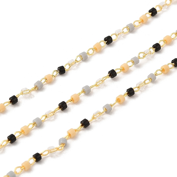 PandaHall Glass Column Beaded Chains, with Rack Plating Golden Brass Cable Chain, Soldered, with with Card Paper, Black, Beads: 1.7x1.3mm...
PandaHall Glass Column Beaded Chains, with Rack Plating Golden Brass Cable Chain, Soldered, with with Card Paper, Black, Beads: 1.7x1.3mm...