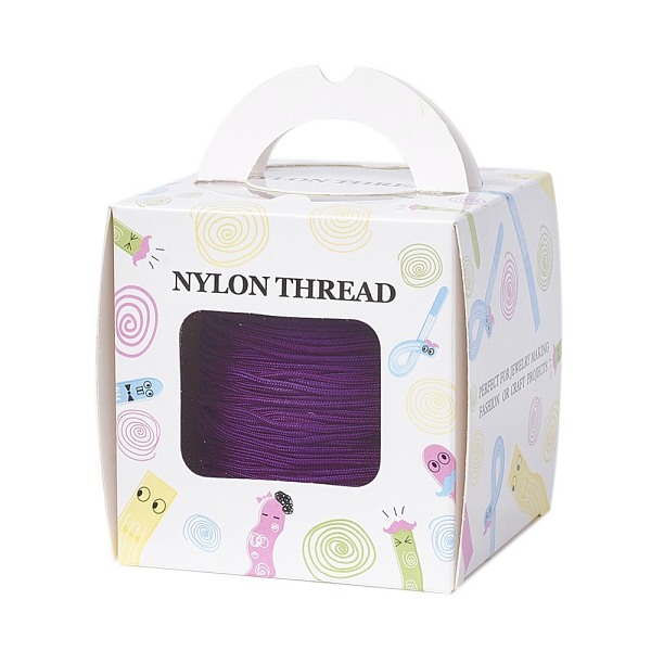 PandaHall Nylon Thread with One Nylon Thread inside, Stronger than NWIR-R006- Series, Purple, 1mm, about 153.1 yards(140m)/roll Nylon Purple 
PandaHall Nylon Thread with One Nylon Thread inside, Stronger than NWIR-R006- Series, Purple, 1mm, about 153.1 yards(140m)/roll Nylon Purple