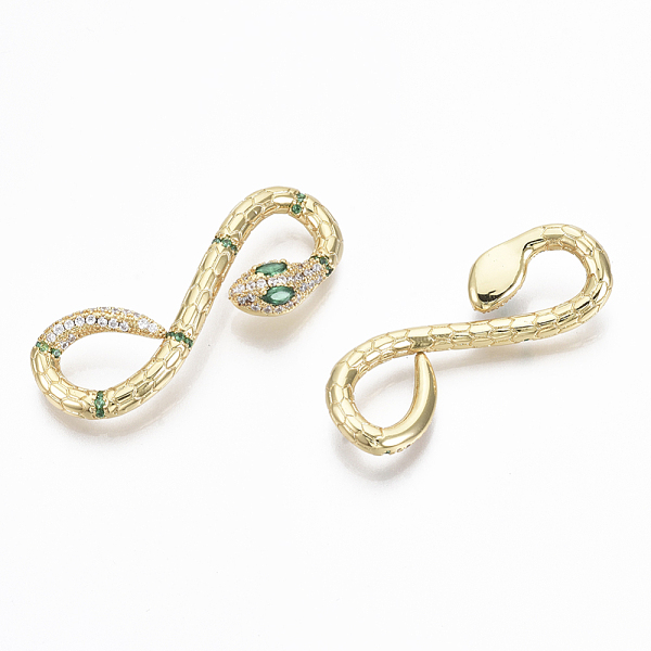 PandaHall Brass Micro Pave Cubic Zirconia Cabochons, Nickel Free, Snake, Clear & Green, Real 18K Gold Plated, 38.5x14x6mm Brass+Cubic...
PandaHall Brass Micro Pave Cubic Zirconia Cabochons, Nickel Free, Snake, Clear & Green, Real 18K Gold Plated, 38.5x14x6mm Brass+Cubic...