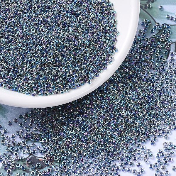 PandaHall MIYUKI Round Rocailles Beads, Japanese Seed Beads, (RR283) Noir Lined Crystal AB, 11/0, 2x1.3mm, Hole: 0.8mm, about 5500pcs/50g..., Blue
PandaHall MIYUKI Round Rocailles Beads, Japanese Seed Beads, (RR283) Noir Lined Crystal AB, 11/0, 2x1.3mm, Hole: 0.8mm, about 5500pcs/50g..., Blue