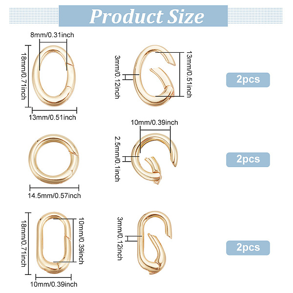 PandaHall BENECREAT 6 Pcs 3 Styles Rack Plating Brass Spring Gate Rings, Cadmium Free & Nickel Free & Lead Free, Long-Lasting Plated, Mixed...
PandaHall BENECREAT 6 Pcs 3 Styles Rack Plating Brass Spring Gate Rings, Cadmium Free & Nickel Free & Lead Free, Long-Lasting Plated, Mixed...