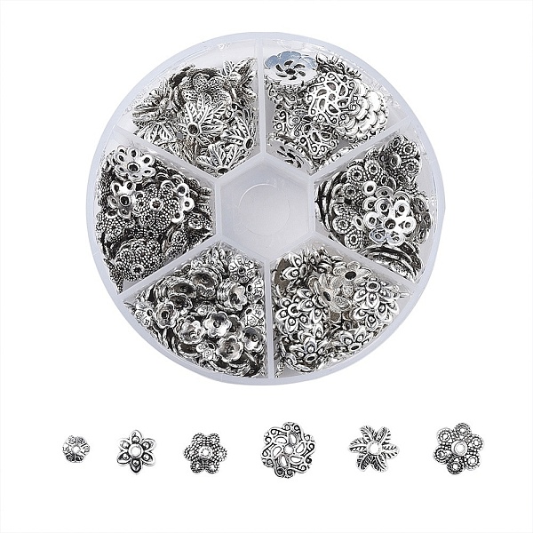 PandaHall Tibetan Style Alloy Bead Caps, Flower, 6-Petal, Antique Silver, 8x2cm, about 355pcs/box Alloy
PandaHall Tibetan Style Alloy Bead Caps, Flower, 6-Petal, Antique Silver, 8x2cm, about 355pcs/box Alloy