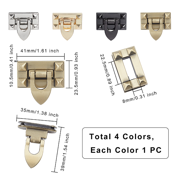 PandaHall CHGCRAFT 4 Sets 4 Colours Twist Locks Clutches Closures Metal Purses Locks Purse Closure Turn Locks Heart Purse Making Alloy
PandaHall CHGCRAFT 4 Sets 4 Colours Twist Locks Clutches Closures Metal Purses Locks Purse Closure Turn Locks Heart Purse Making Alloy