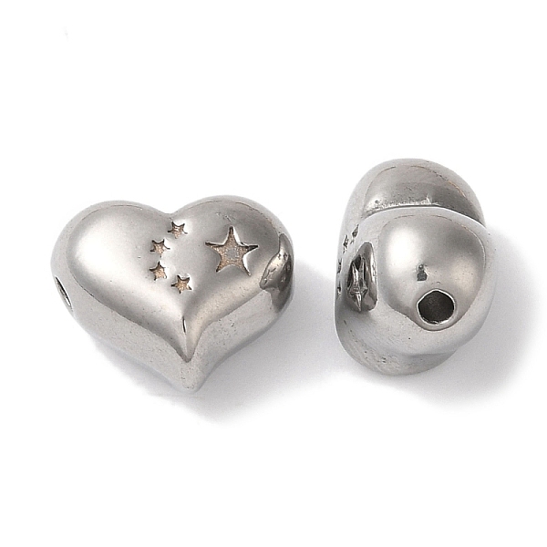 PandaHall 304 Stainless Steel Beads, Heart with Star, Stainless Steel Color, 10x12x7mm, Hole: 1.6mm 304 Stainless Steel Heart
PandaHall 304 Stainless Steel Beads, Heart with Star, Stainless Steel Color, 10x12x7mm, Hole: 1.6mm 304 Stainless Steel Heart